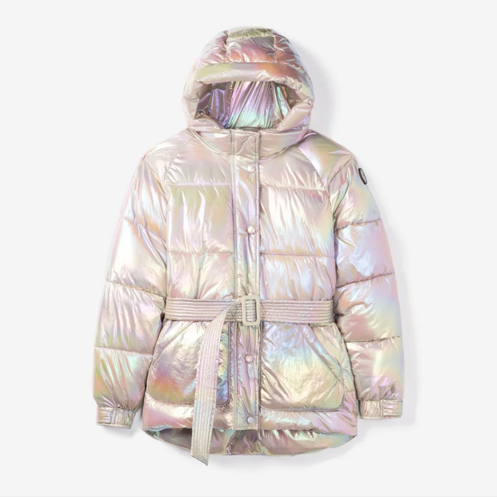 NOIZE Metallic Bonita Puffer Jacket Tanzanite